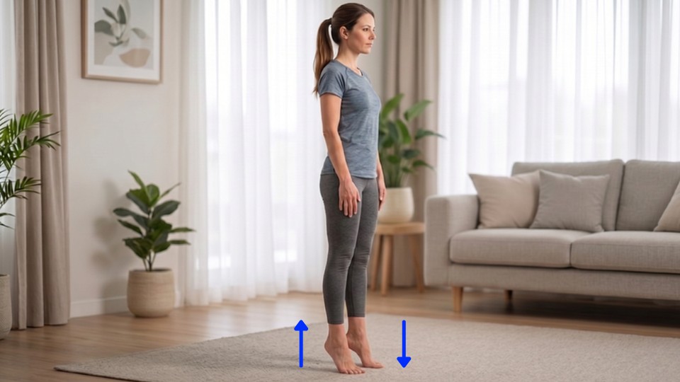 Exercice de rééducation cheville pour renforcement musculaire